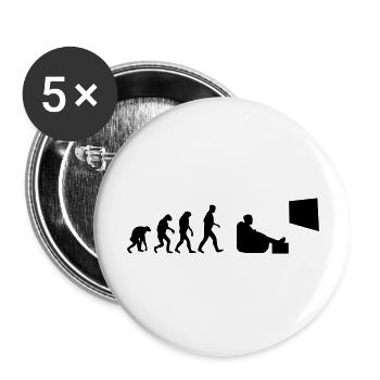 Fernsehen Bingewatching Serienmarathonevolution - Buttons groß 56 mm (5er Pack) - Weiß - Vorne