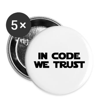 Computer / Developer / Geek / Code / Funny - Buttons large 2.2''/56 mm (5-pack) - white - Front