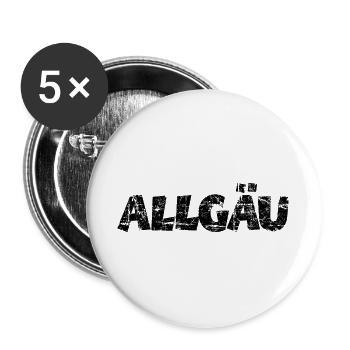 Allgäu (Vintage/Schwarz) - Buttons groß 56 mm (5er Pack) - Weiß - Vorne
