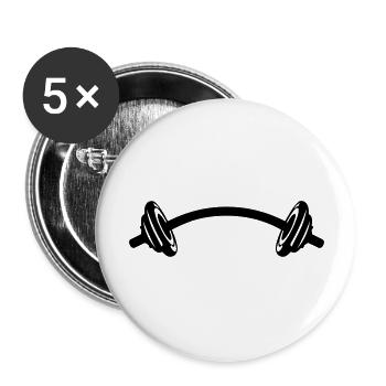 Dumbbell bodybuilding twisted 2 - Buttons large 2.2''/56 mm (5-pack) - white - Front