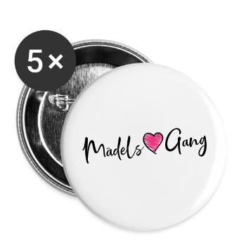 maedels gang heart - Buttons groß 56 mm (5er Pack) - Weiß - Vorne
