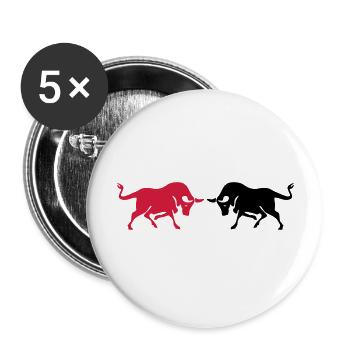 stiere - Buttons groß 56 mm (5er Pack) - Weiß - Vorne