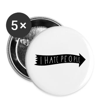 I HATE PEOPLE. - Buttons groß 56 mm (5er Pack) - Weiß - Vorne
