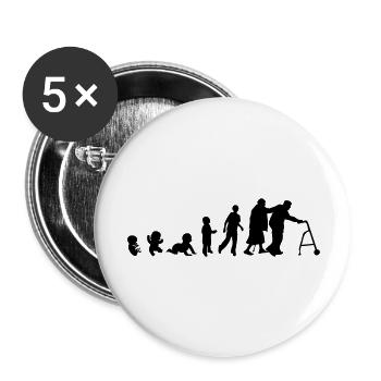 Evolution Mensch Mensch Alter - Buttons groß 56 mm (5er Pack) - Weiß - Vorne