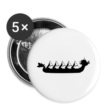 Drachenboot Paddel Mannschaft Team - Buttons groß 56 mm (5er Pack) - Weiß - Vorne