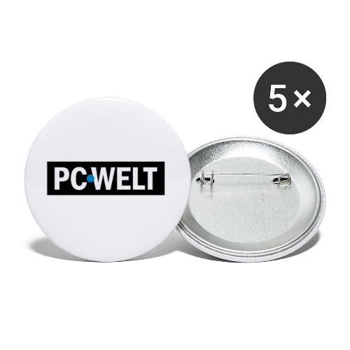 PC-WELT-Logo 2 - Buttons groß 56 mm (5er Pack)