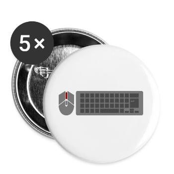 PC Gamer Souris Clavier Clavier Gaming Gaming - Lot de 5 grands badges (56 mm) - blanc - Devant