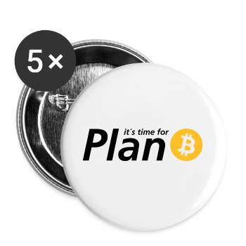 Time for plan B - Buttons groß 56 mm (5er Pack) - Weiß - Vorne