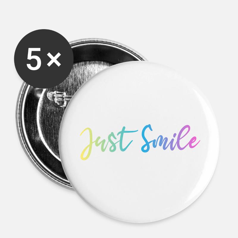 JUST SMILE GRADIENT TRIPLE - Buttons large 2.2''/56 mm (5-pack) - white