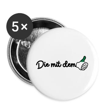 Die mit dem grünen Daumen - Buttons groß 56 mm (5er Pack) - Weiß - Vorne