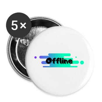 Offline - Buttons groß 56 mm (5er Pack) - Weiß - Vorne