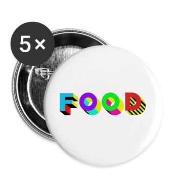 Food Food delicious - Buttons large 2.2''/56 mm (5-pack) - white - Front