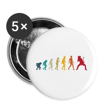 Funny metalhead evolution heavy metal music - Buttons large 2.2''/56 mm (5-pack) - white - Front