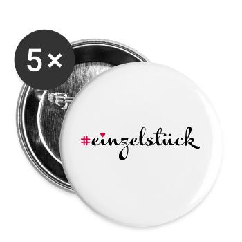 Einzelstück - Buttons groß 56 mm (5er Pack) - Weiß - Vorne