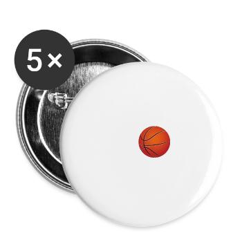 Basketball Herzschlag - Buttons groß 56 mm (5er Pack) - Weiß - Vorne