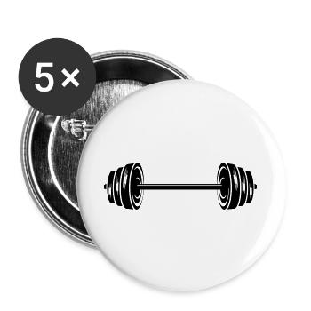Gewichte Hanteln Scheiben Hantel - Buttons groß 56 mm (5er Pack) - Weiß - Vorne
