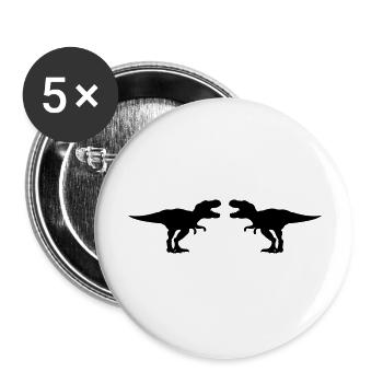 Dinosaure - Lot de 5 grands badges (56 mm) - blanc - Devant