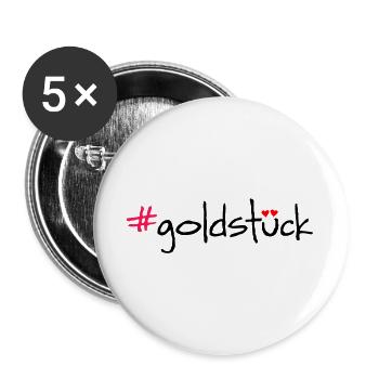 #goldstück - Buttons large 2.2''/56 mm (5-pack) - white - Front