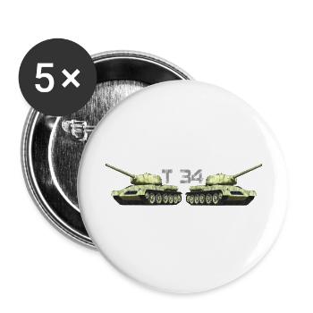 T34 - Lot de 5 grands badges (56 mm) - blanc - Devant