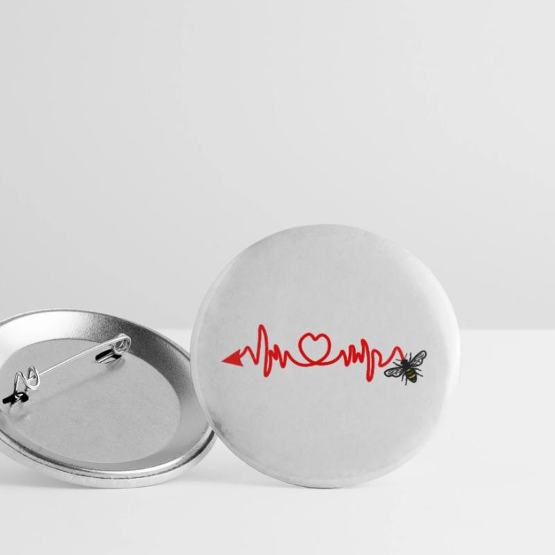 Cardio-Herzfrequenz, Biene mit Stachel oder Pfeil Buttons groß 56 mm (5er Pack)