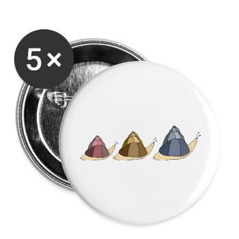 Snails - Buttons large 2.2''/56 mm (5-pack) - white - Front
