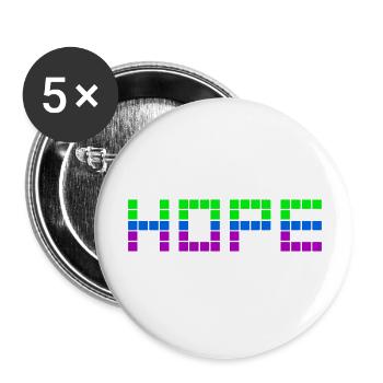 HOPE (Grün, Blau, Lila) - Buttons groß 56 mm (5er Pack) - Weiß - Vorne