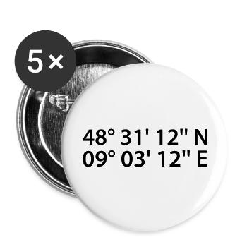 Tübingen Coordinates - Buttons large 2.2''/56 mm (5-pack) - white - Front