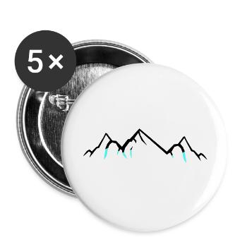 Mountains - Buttons groß 56 mm (5er Pack) - Weiß - Vorne