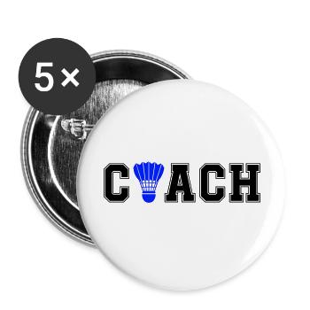 Entraîneur de badminton - Lot de 5 grands badges (56 mm) - blanc - Devant