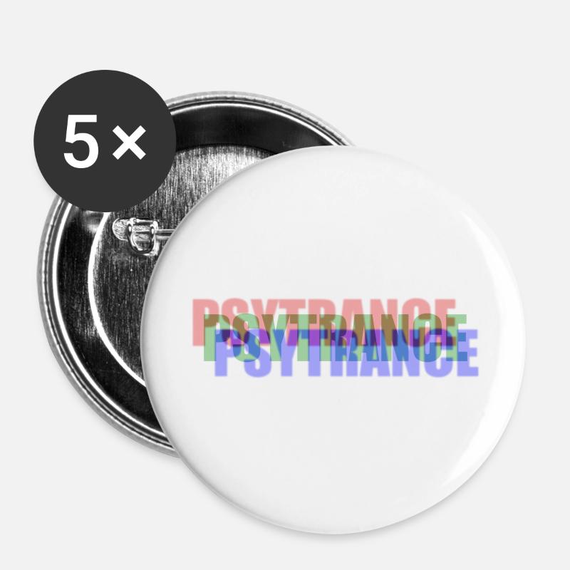 PSYTRANCE - Buttons large 2.2''/56 mm (5-pack) - white