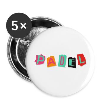 Ideal gift for Padel lovers - Buttons large 2.2''/56 mm (5-pack) - white - Front
