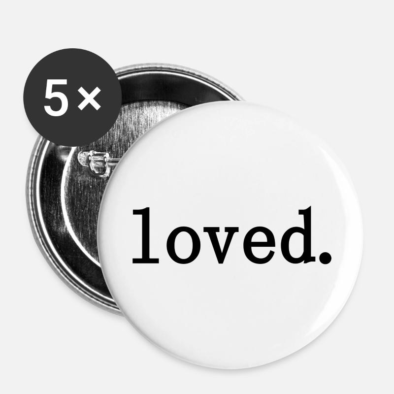 loved. - Buttons groß 56 mm (5er Pack) - Weiß