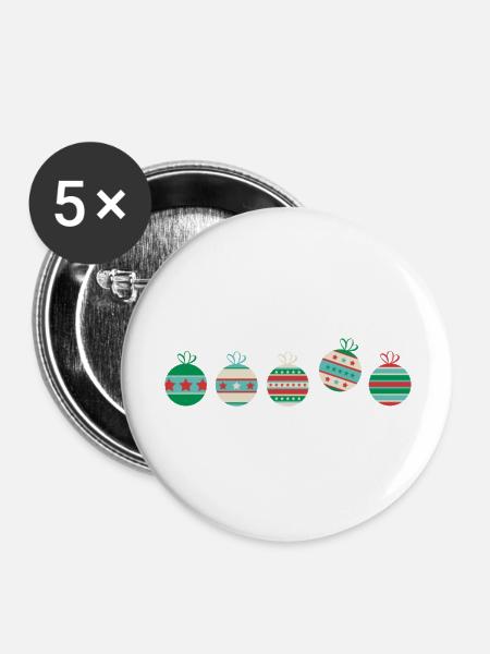 Weihnachtskugelset 2 - Buttons groß 56 mm (5er Pack) - Weiß
