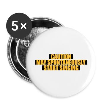 peut spontanément commencer à chanter - Lot de 5 grands badges (56 mm) - blanc - Devant