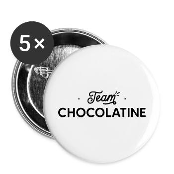 team Chocolatine - Lot de 5 grands badges (56 mm) - blanc - Devant