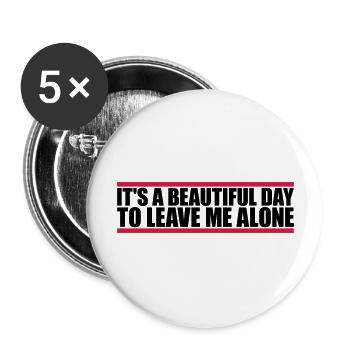 leave me alone day - Buttons large 2.2''/56 mm (5-pack) - white - Front