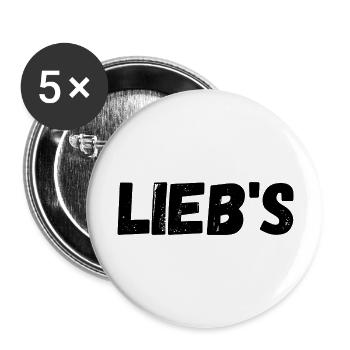 Lieb's - Cooles Design für Liebe und Valentinstag - Buttons groß 56 mm (5er Pack) - Weiß - Vorne