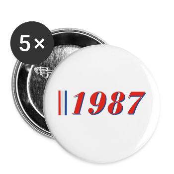Year 1987 - Buttons large 2.2''/56 mm (5-pack) - white - Front