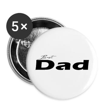 Best Dad black - Buttons large 2.2''/56 mm (5-pack) - white - Front