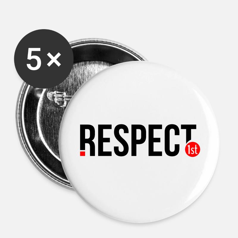 Respect 1st - Buttons large 2.2''/56 mm (5-pack) - white