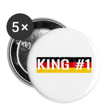 KING #1 KÖNIG - Buttons large 2.2''/56 mm (5-pack) - white - Front
