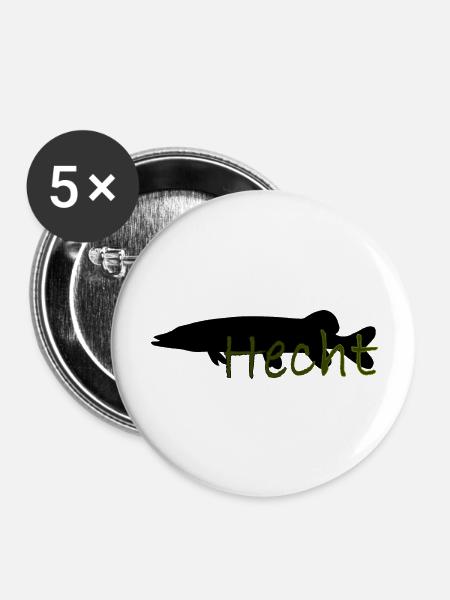 Hecht - Buttons groß 56 mm (5er Pack) - Weiß
