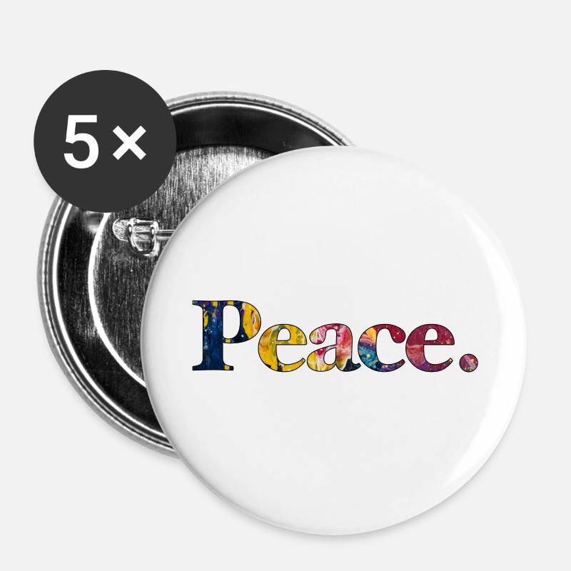 Frieden Peace - Buttons large 2.2''/56 mm (5-pack) - white
