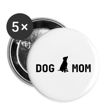 Chien Hund - Lot de 5 grands badges (56 mm) - blanc - Devant