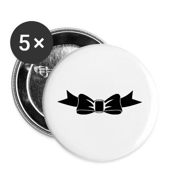 Fliege - Buttons groß 56 mm (5er Pack) - Weiß - Vorne