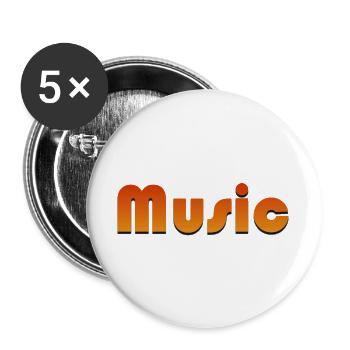 MUSIK - Buttons groß 56 mm (5er Pack) - Weiß - Vorne