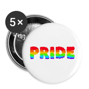 PRIDE LGBTQ+ SLOGAN - Buttons groß 56 mm (5er Pack) - Weiß - Vorne