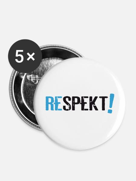 Respekt - Buttons groß 56 mm (5er Pack) - Weiß