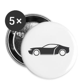 kfz symbol Auto Autos Werkstatt Logo Fahrzeug icon - Buttons groß 56 mm (5er Pack) - Weiß - Vorne