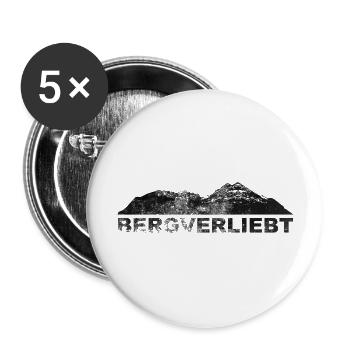 Bergverliebt - (2) - Buttons groß 56 mm (5er Pack) - Weiß - Vorne
